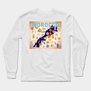 Morocco Culture Map Long Sleeve T-Shirt